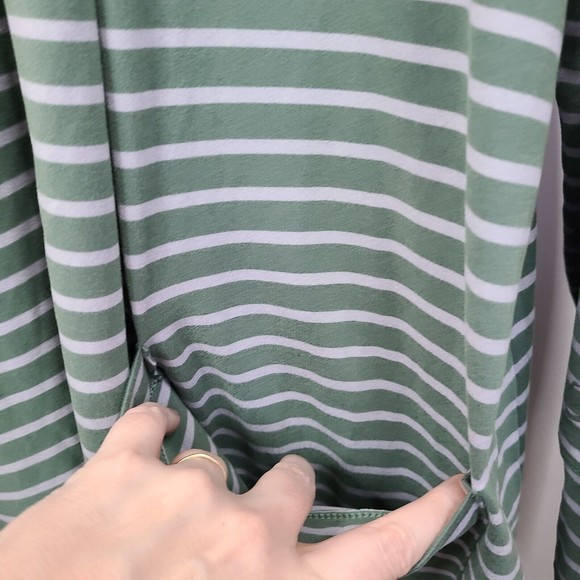 CuddlDuds Green Striped Open Front Hooded Cardigan Womens 1X - Picture 5 of 6